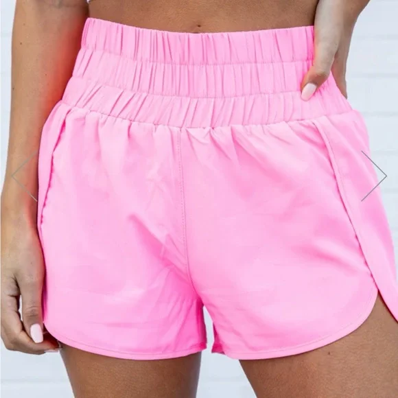 all in motion Shorts Pink Lily Errands To Run Solid High Waist